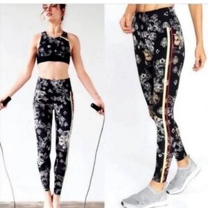 FP Movement by Free People Black Floral Leggings